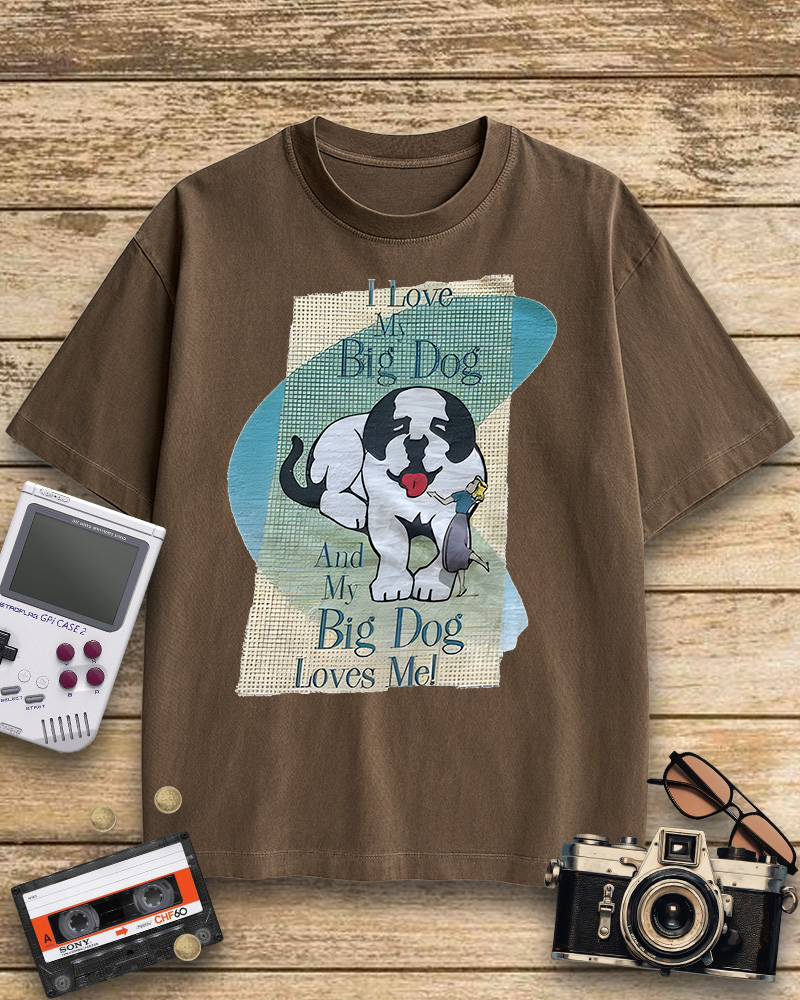 TheRetroTee Vintage Big Dogs Cotton T-Shirt