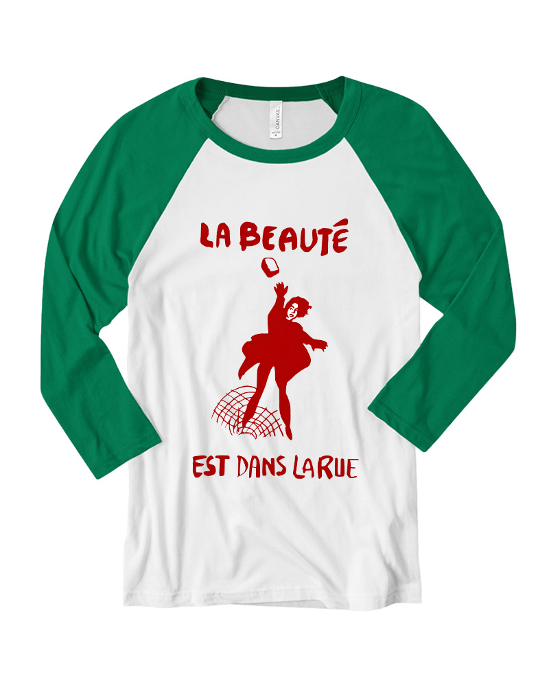 TheRetroTee La Beauté Est Dans La Rue 1960s Long Sleeve Raglan T-Shirt