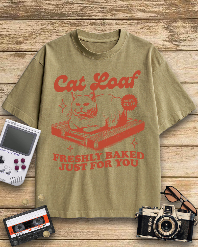 TheRetroTee Cat Loaf 2010s Cotton T-Shirt
