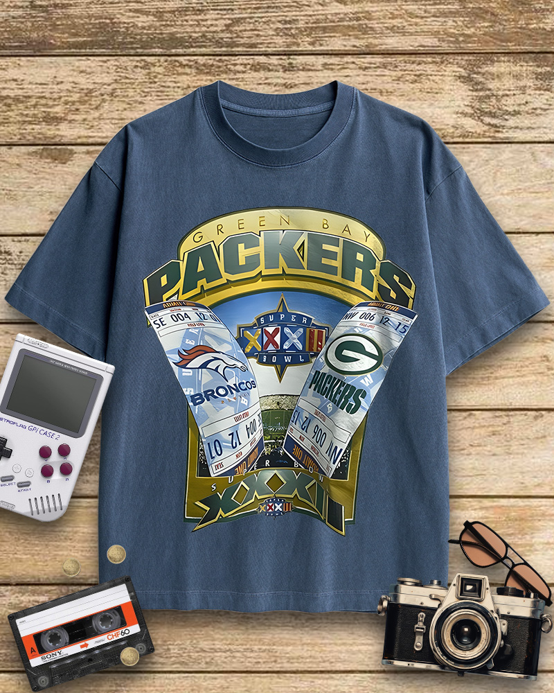 TheRetroTee 1998 Green Bay Packers Super Bowl Cotton T-Shirt
