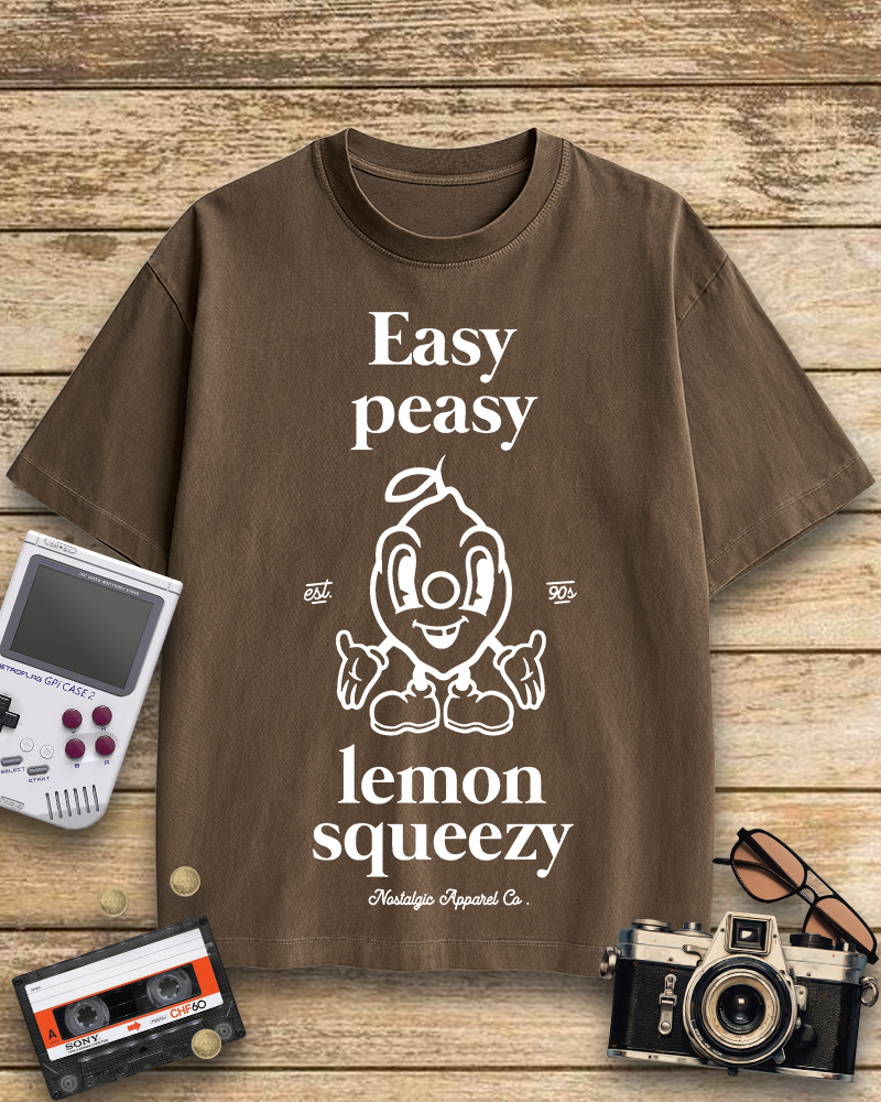TheRetroTee Easy Peasy Lemon Squeezy 1990s Cotton T-Shirt