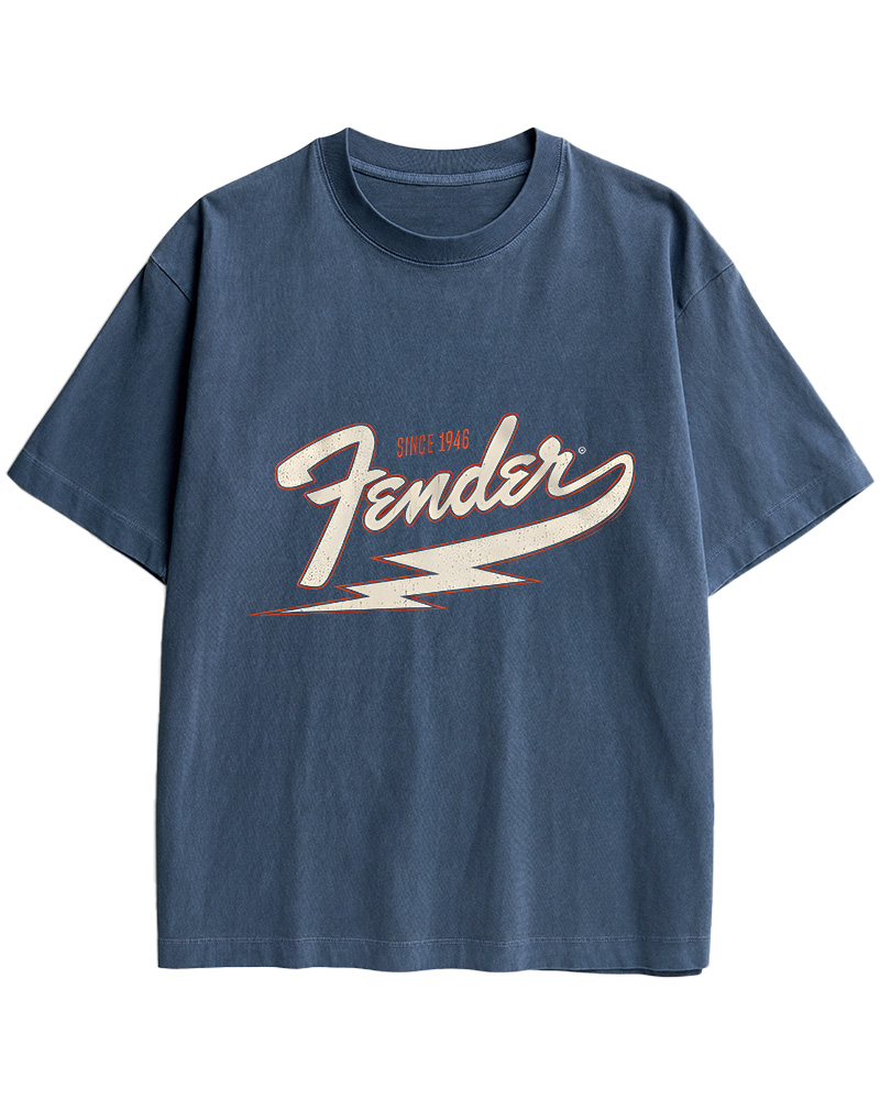 TheRetroTee FENDER Eye-Catching 1940s Cotton T-Shirt