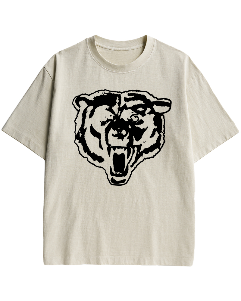 TheRetroTee Bear Head Graphic Cotton T-Shirt