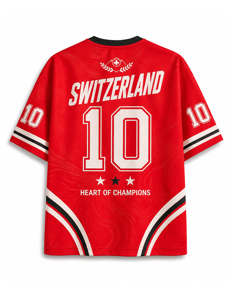 TheRetroTee Custom Switzerland Soccer Mesh Jersey