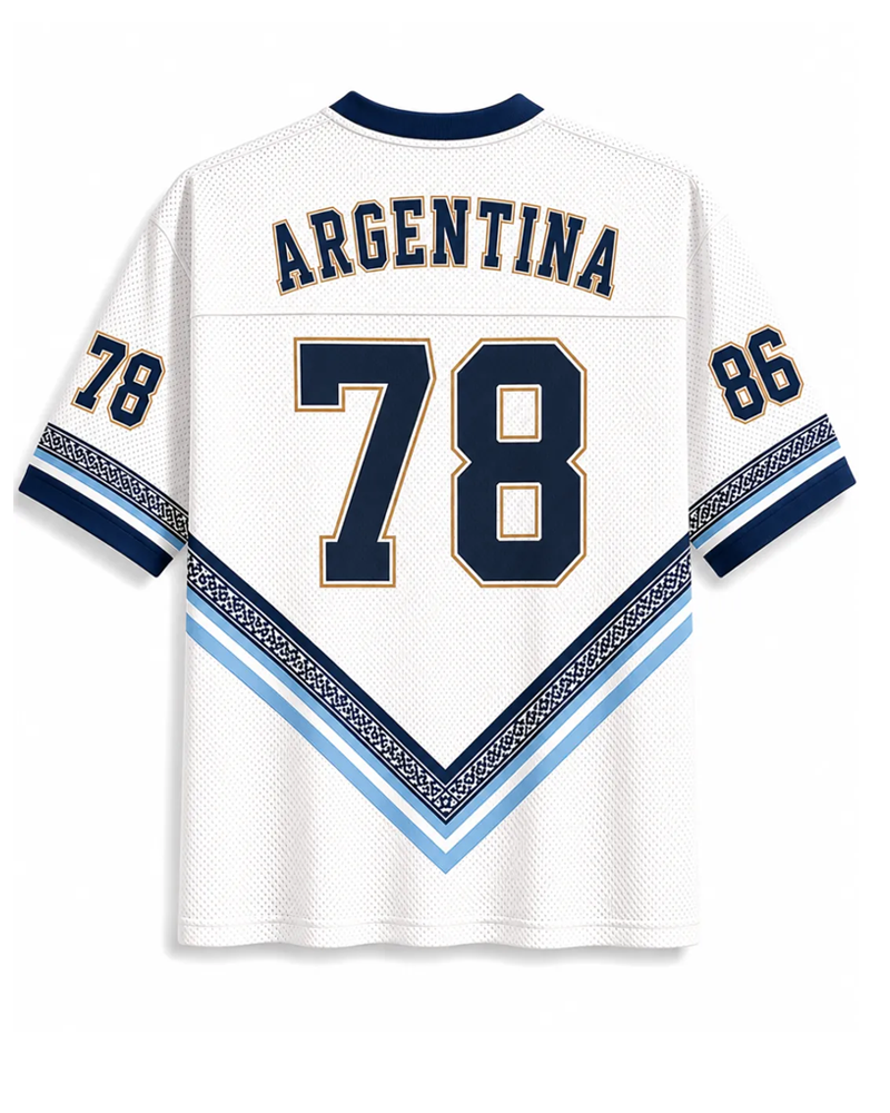 TheRetroTee Vintage Argentina Football Mesh Jersey