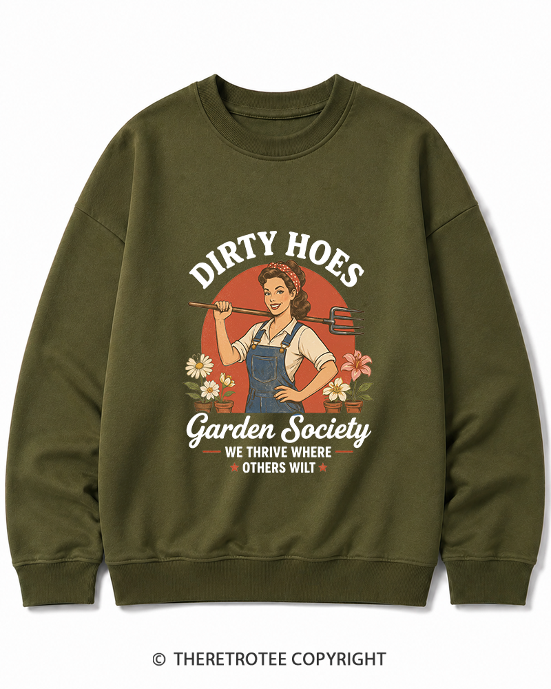 TheRetroTee Dirty Hoes Garden Society 1950s Cotton Sweatshirt