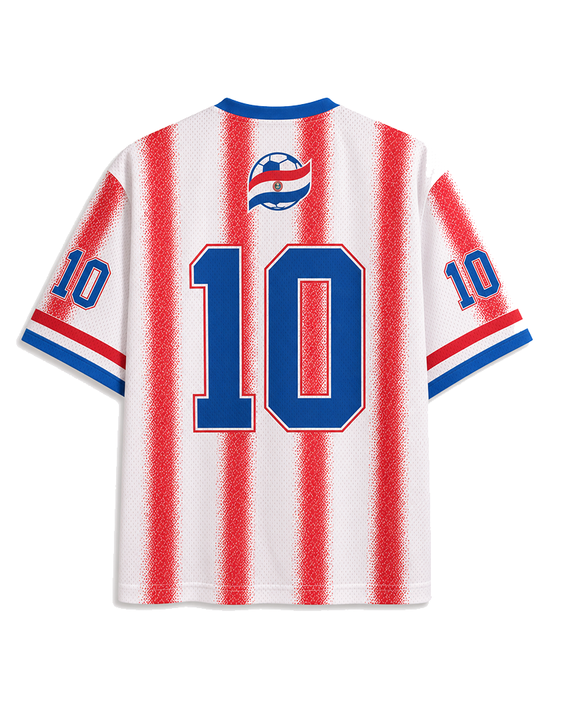 TheRetroTee Paraguay Retro Soccer  Mesh Jersey