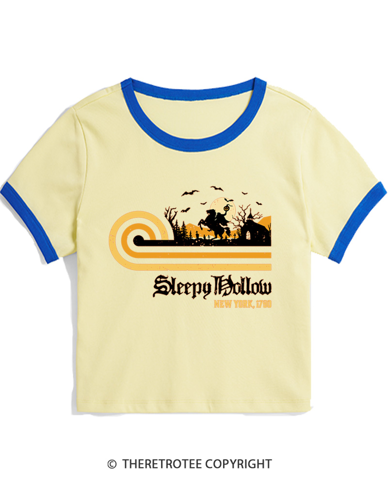 TheRetroTee Sleepy Hollow 1970s Women Ringer T-shirt