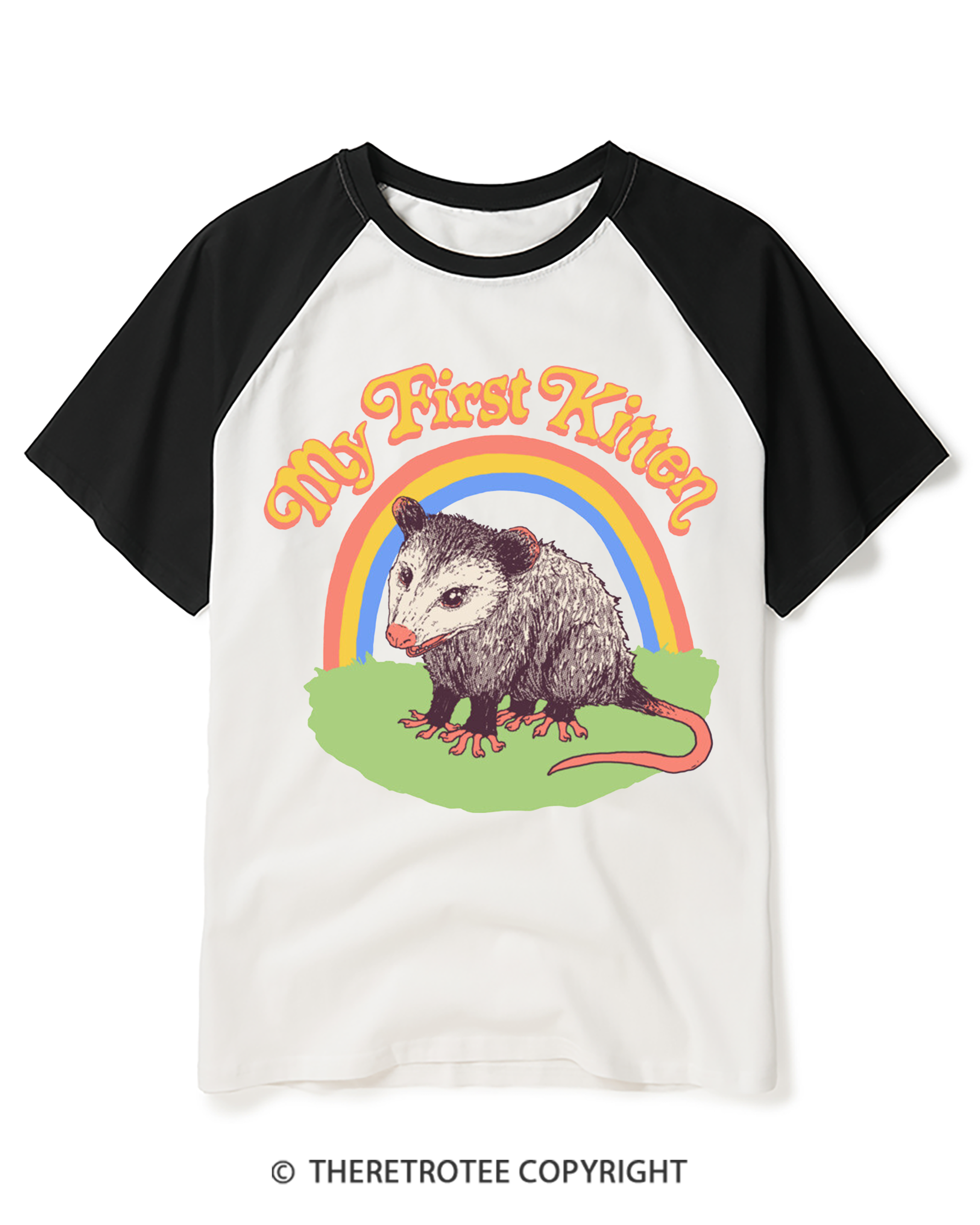 TheRetroTee My First Kitten Raglan Baseball T-Shirt