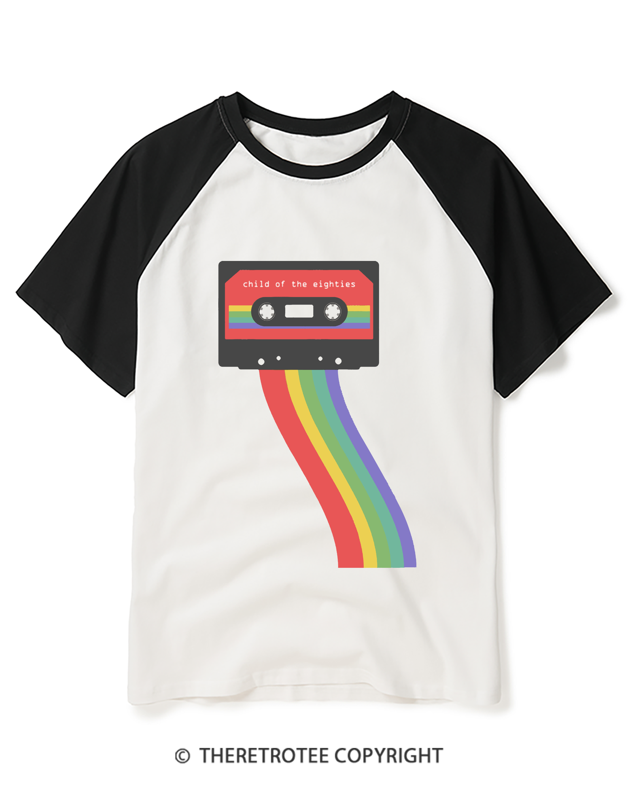 TheRetroTee Child Of The Eighties Raglan Baseball T-Shirt
