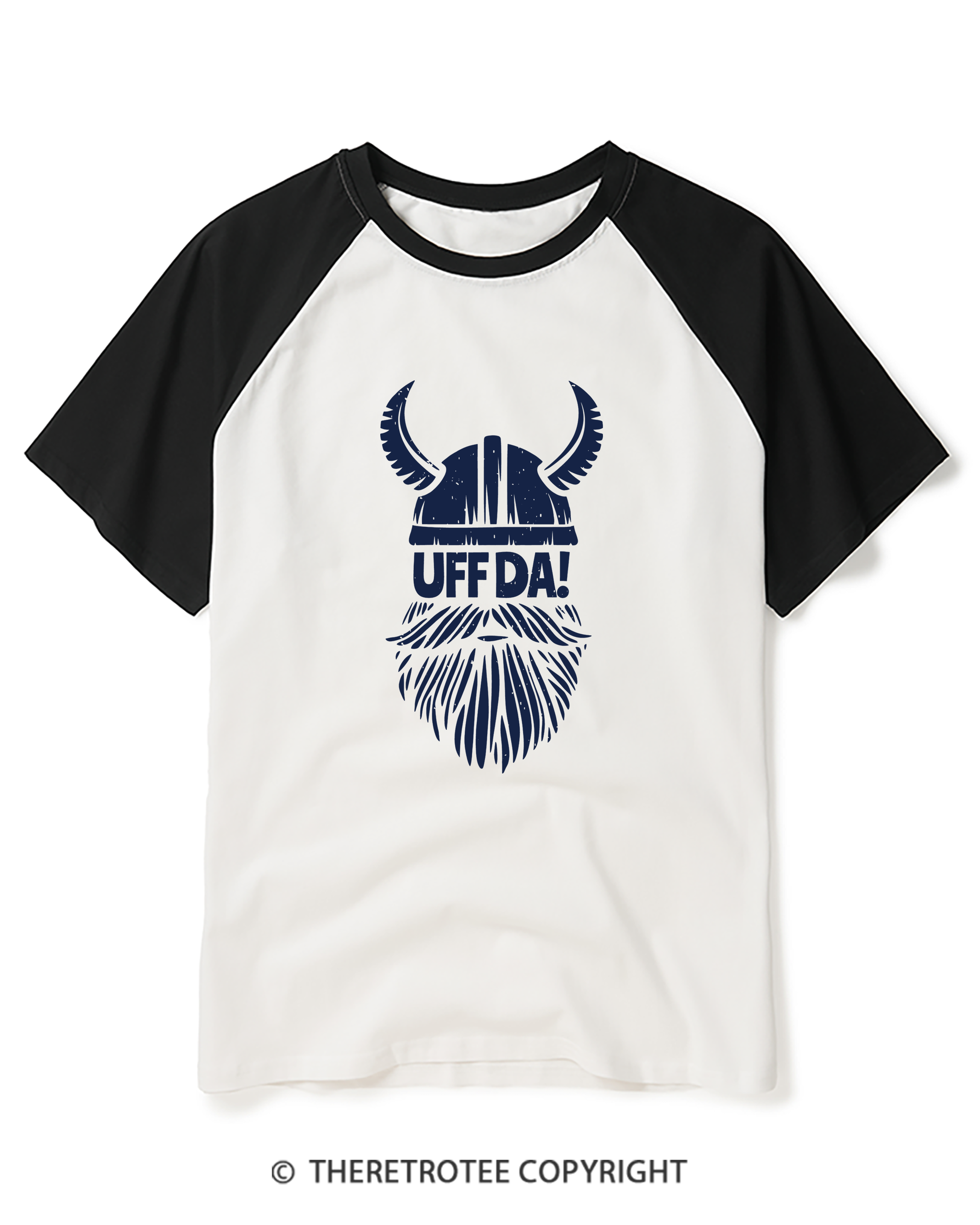 TheRetroTee Uffda Raglan Baseball T-Shirt