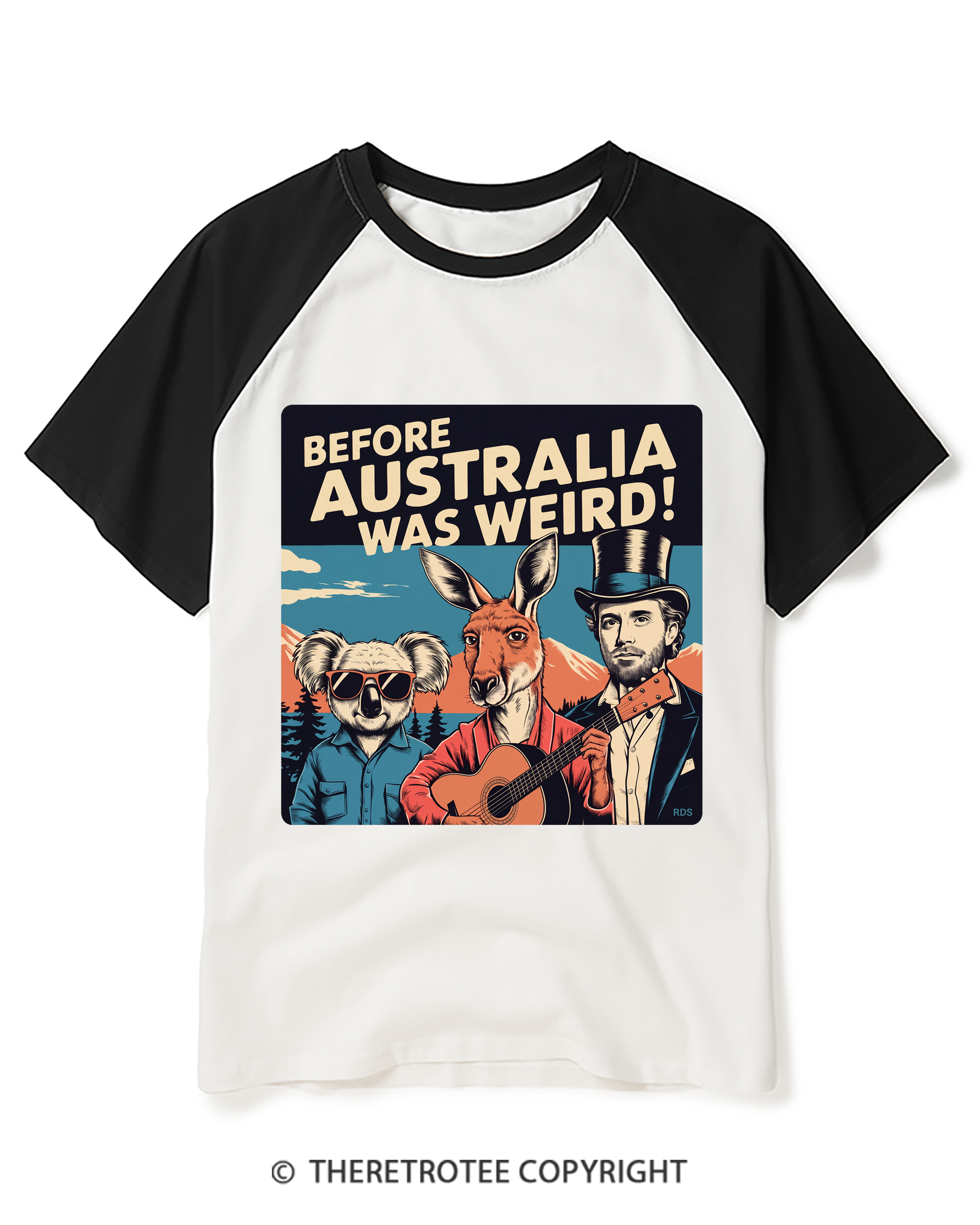 TheRetroTee Before Australia Was Weird! Raglan Baseball T-Shirt