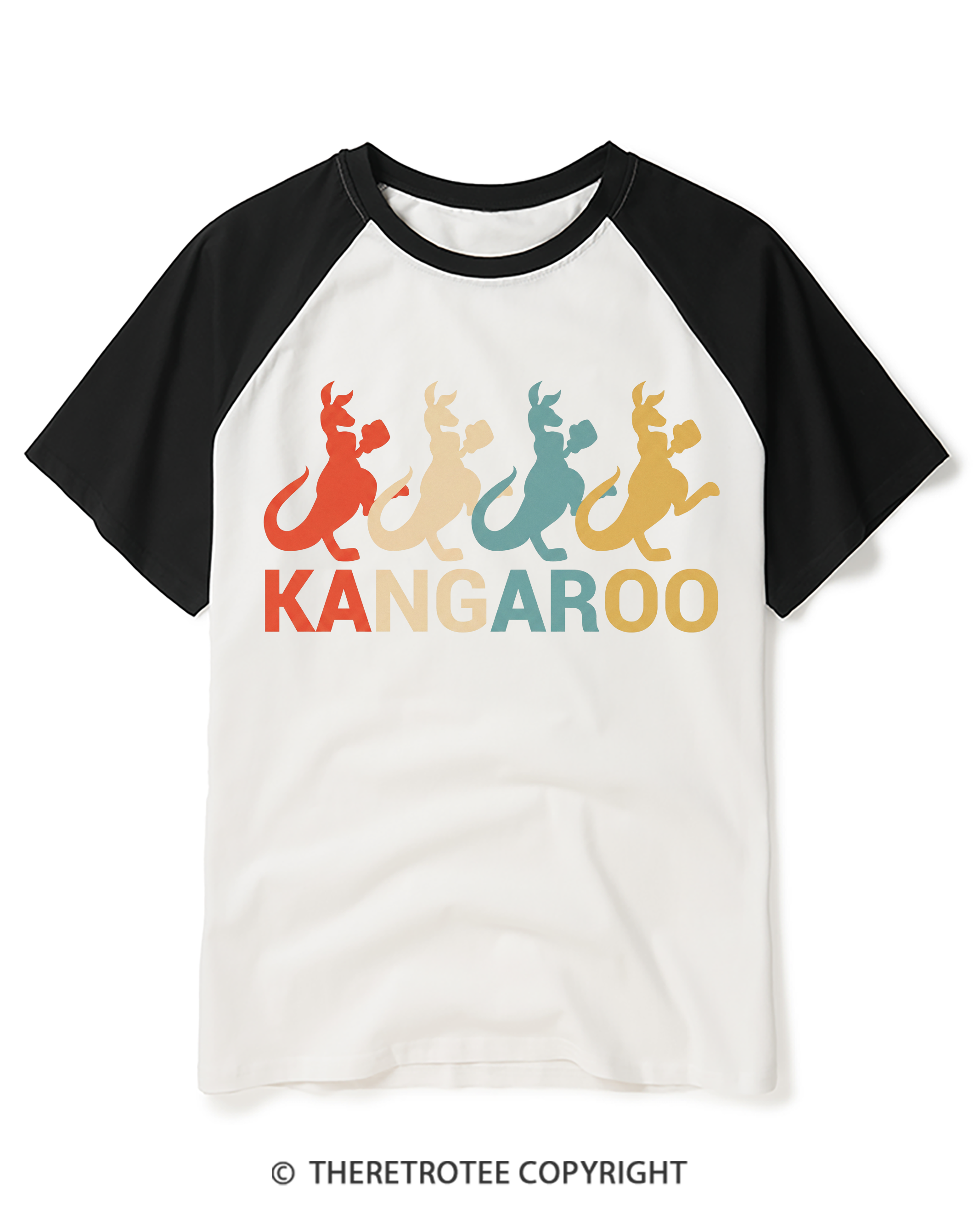 TheRetroTee Kangaroo Raglan Baseball T-Shirt