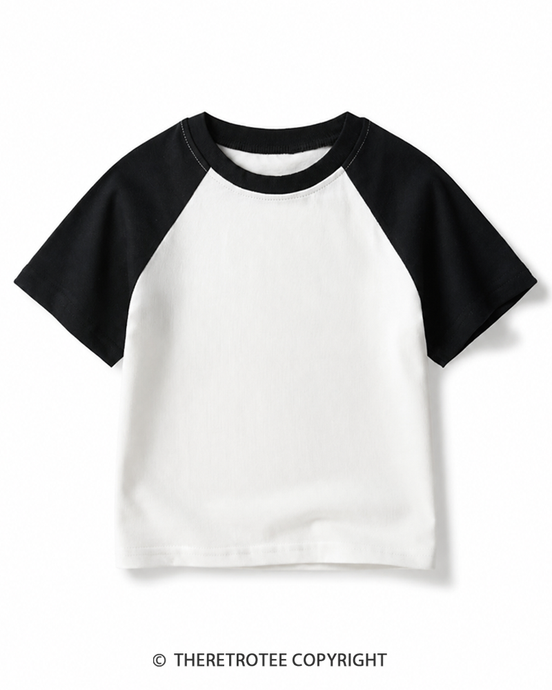 TheRetroTee Personalized Kids Raglan Baseball T-Shirt