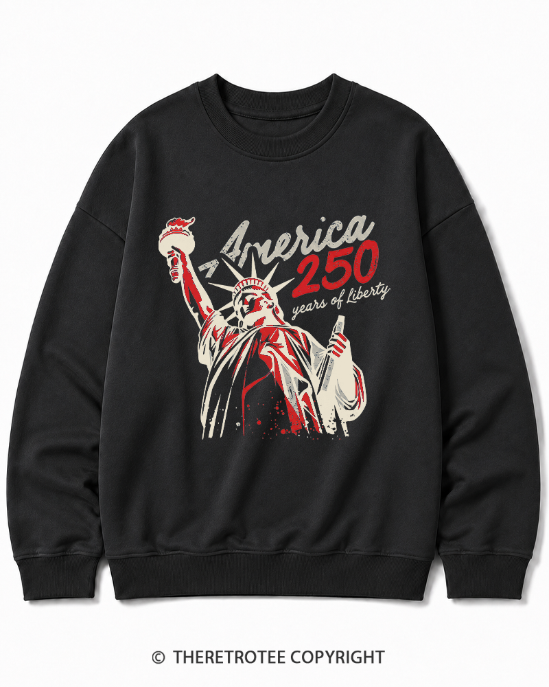 TheRetroTee 250 Years Of Liberty Retro 1776 Cotton Sweatshirt