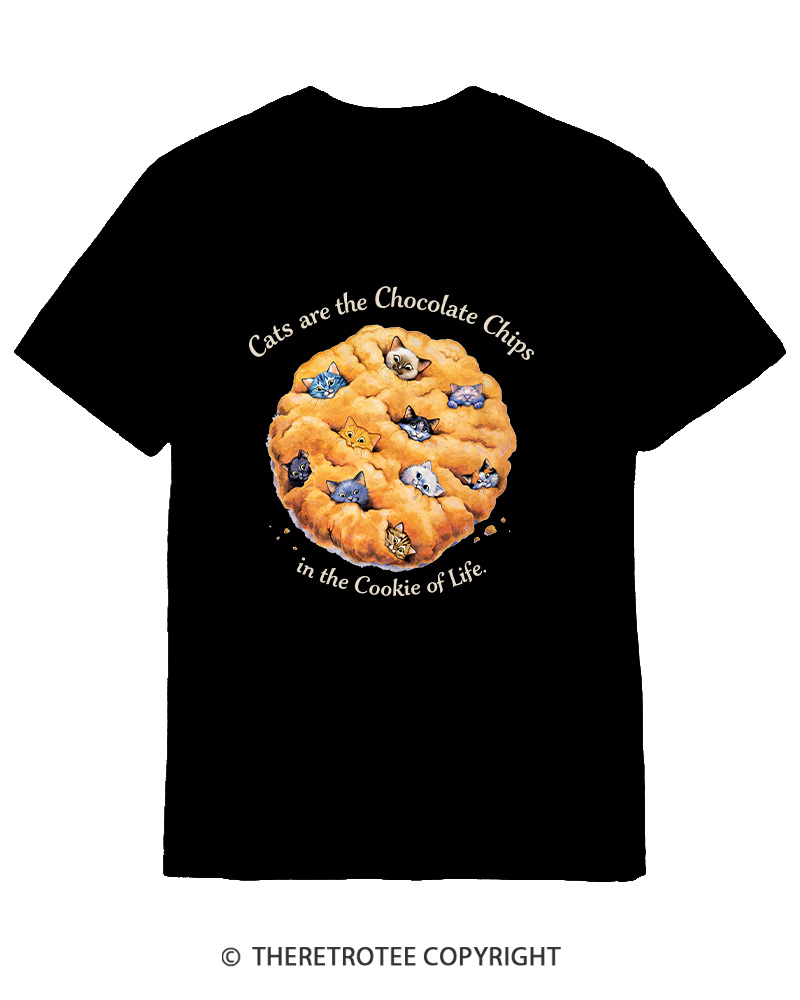 TheRetroTee Cats are the Chocolate Chip 1990s Cotton T-Shirt