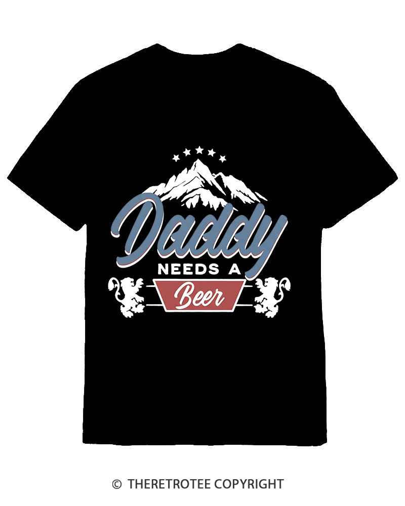 TheRetroTee Dad Needs A Beer 1970s Cotton T-Shirt