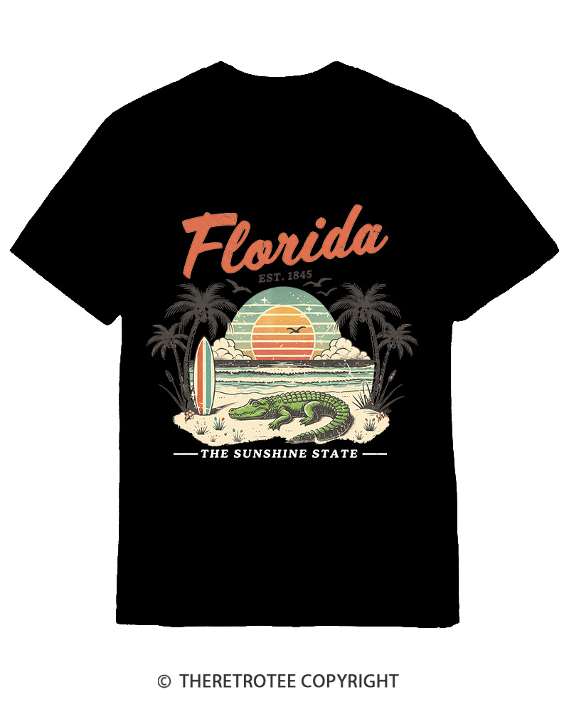 TheRetroTee Florida 1970s Cotton T-Shirt