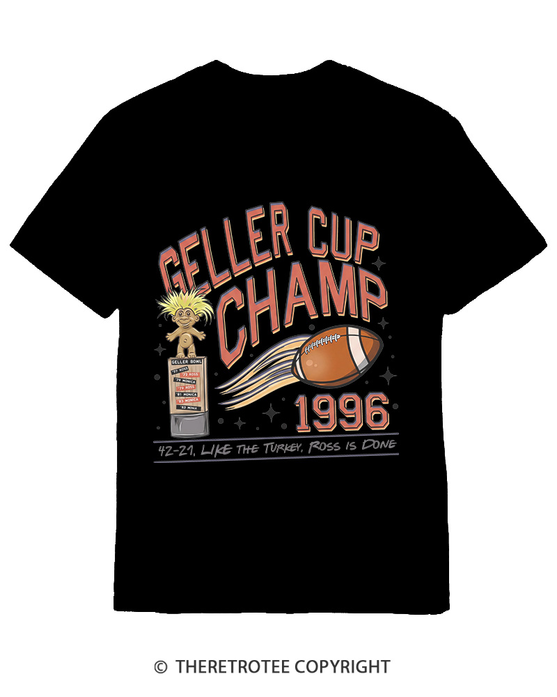 TheRetroTee Geller Bowl 1990s Cotton T-Shirt