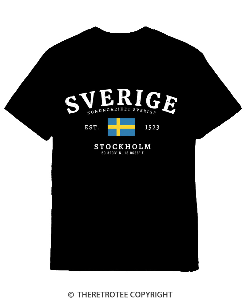 TheRetroTee Kingdom of Sweden Cotton T-Shirt