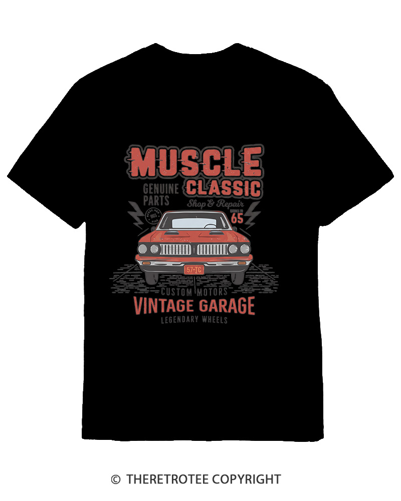 TheRetroTee Muscle Classic 1970s Cotton T-Shirt