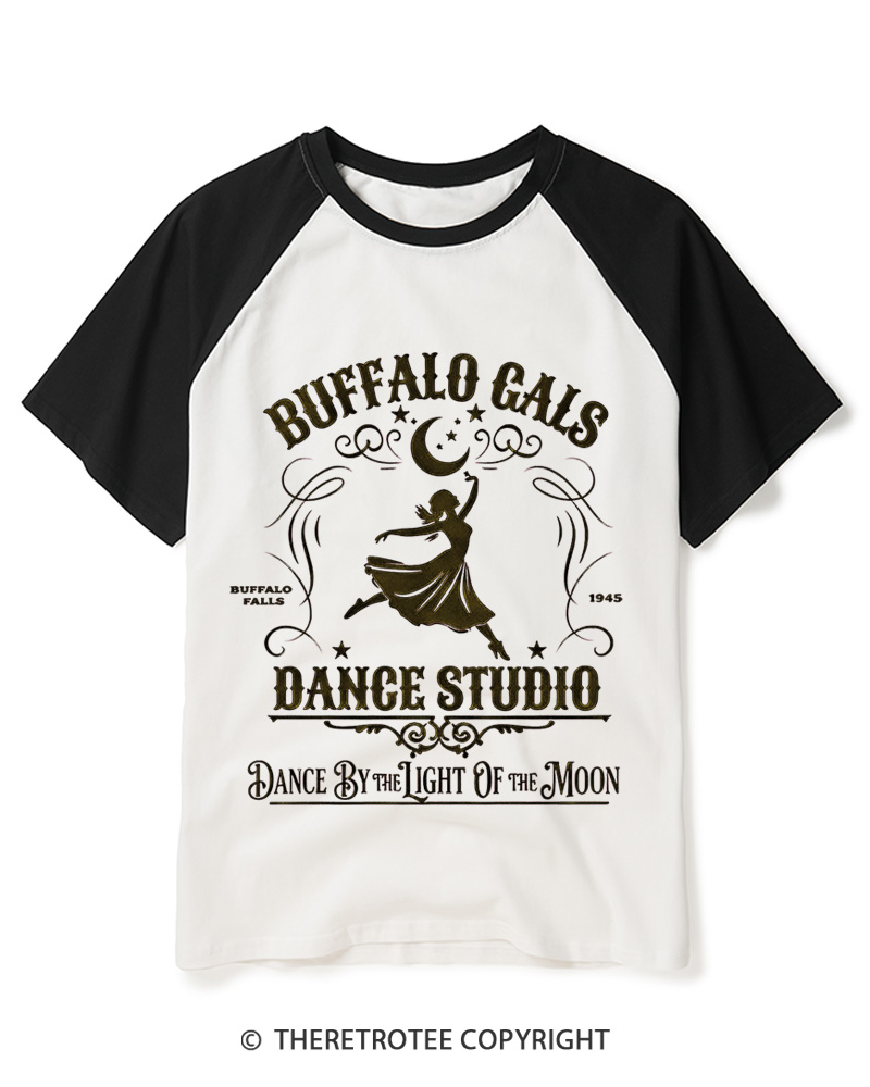 TheRetroTee Dance By The Light Of The Moon 1940s Raglan Baseball T-Shirt