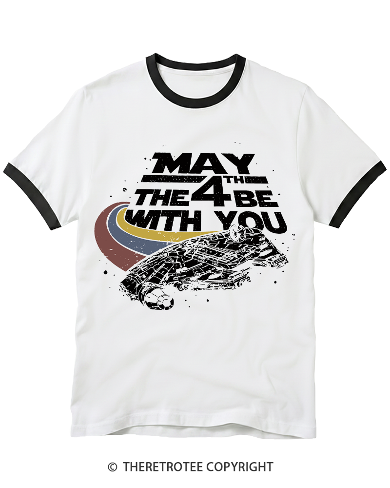 TheRetroTee Science Fiction Graphic 1980s Ringer T-Shirt