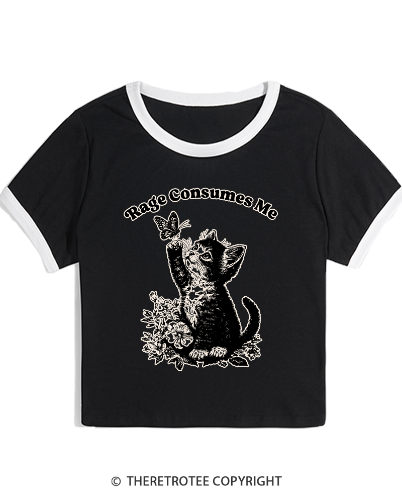 TheRetroTee Rage Consumes Me Women's Ringer T-shirt