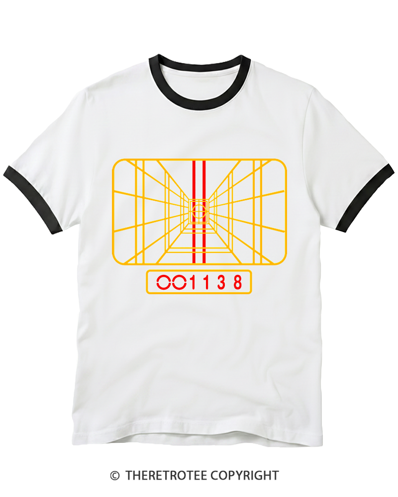 TheRetroTee Stay On Target 1980s Ringer T-shirt