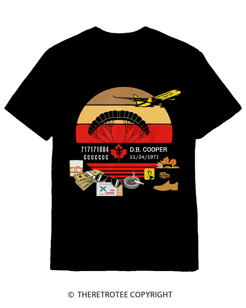 TheRetroTee D.B. Cooper 1970s Cotton T-Shirt