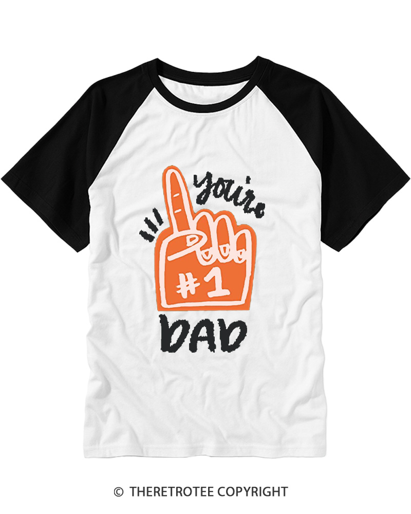 TheRetroTee You're #1 Dad 1990s Raglan Baseball T-Shirt