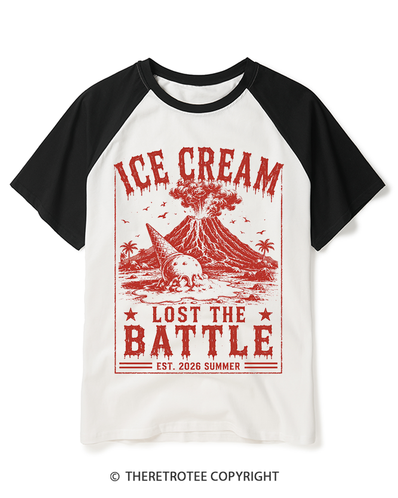 TheRetroTee Human Volcano 1970s Raglan Baseball T-Shirt