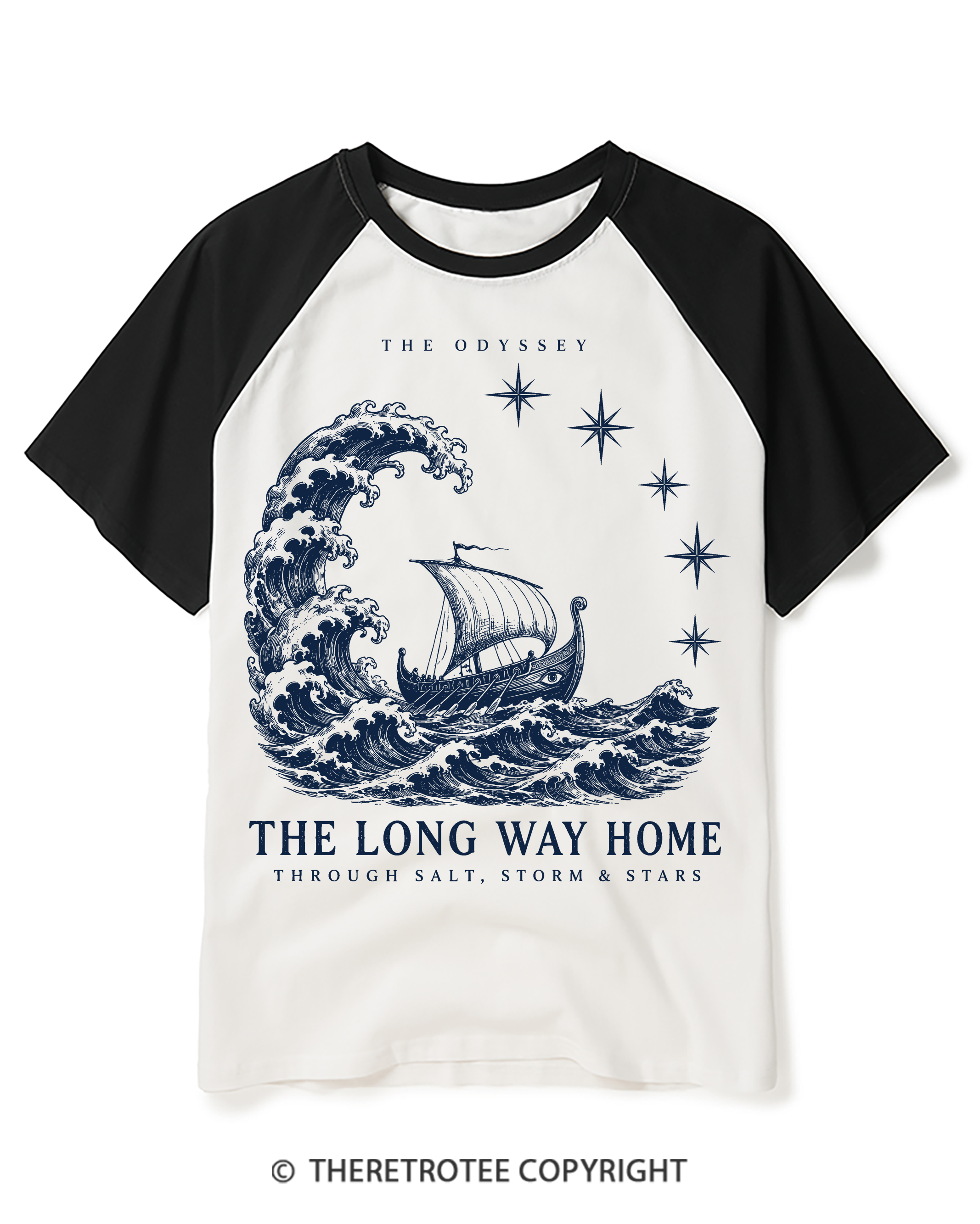 TheRetroTee Classical the Odyssey Raglan Baseball T-Shirt
