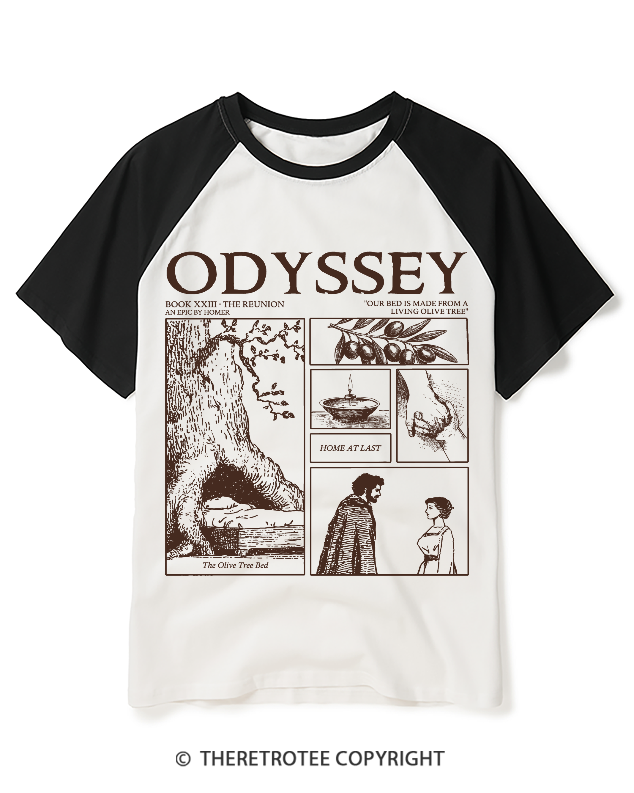 TheRetroTee Vintage Odyssey Raglan Baseball T-Shirt