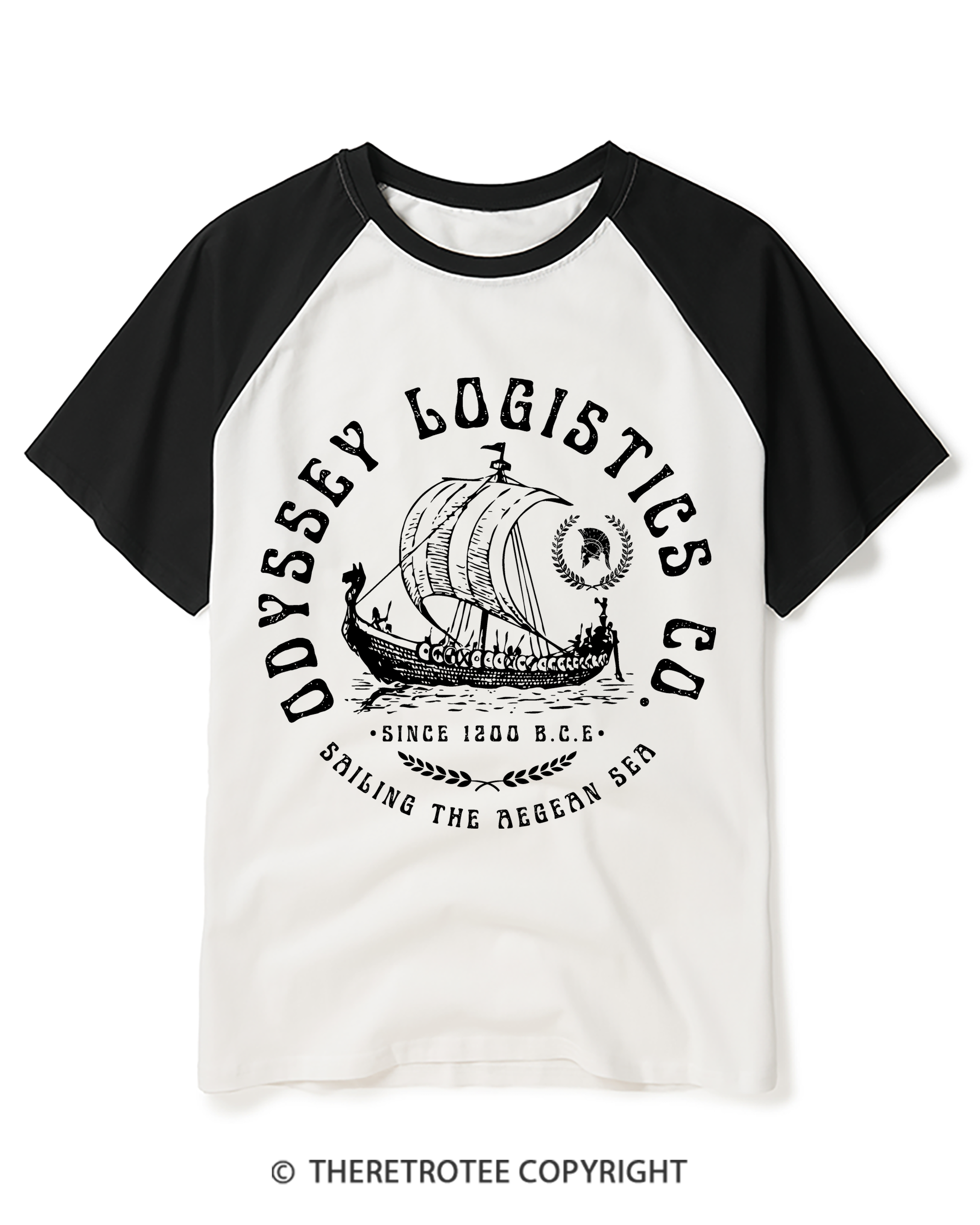 TheRetroTee Odyssey Logistics Co Raglan Baseball T-Shirt
