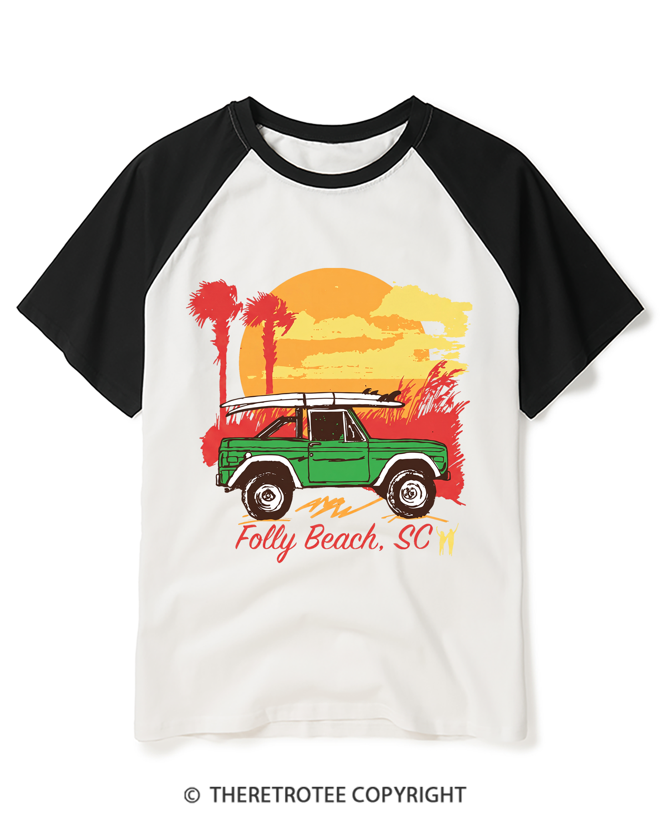 TheRetroTee Rosarito Mexico Raglan Baseball T-Shirt