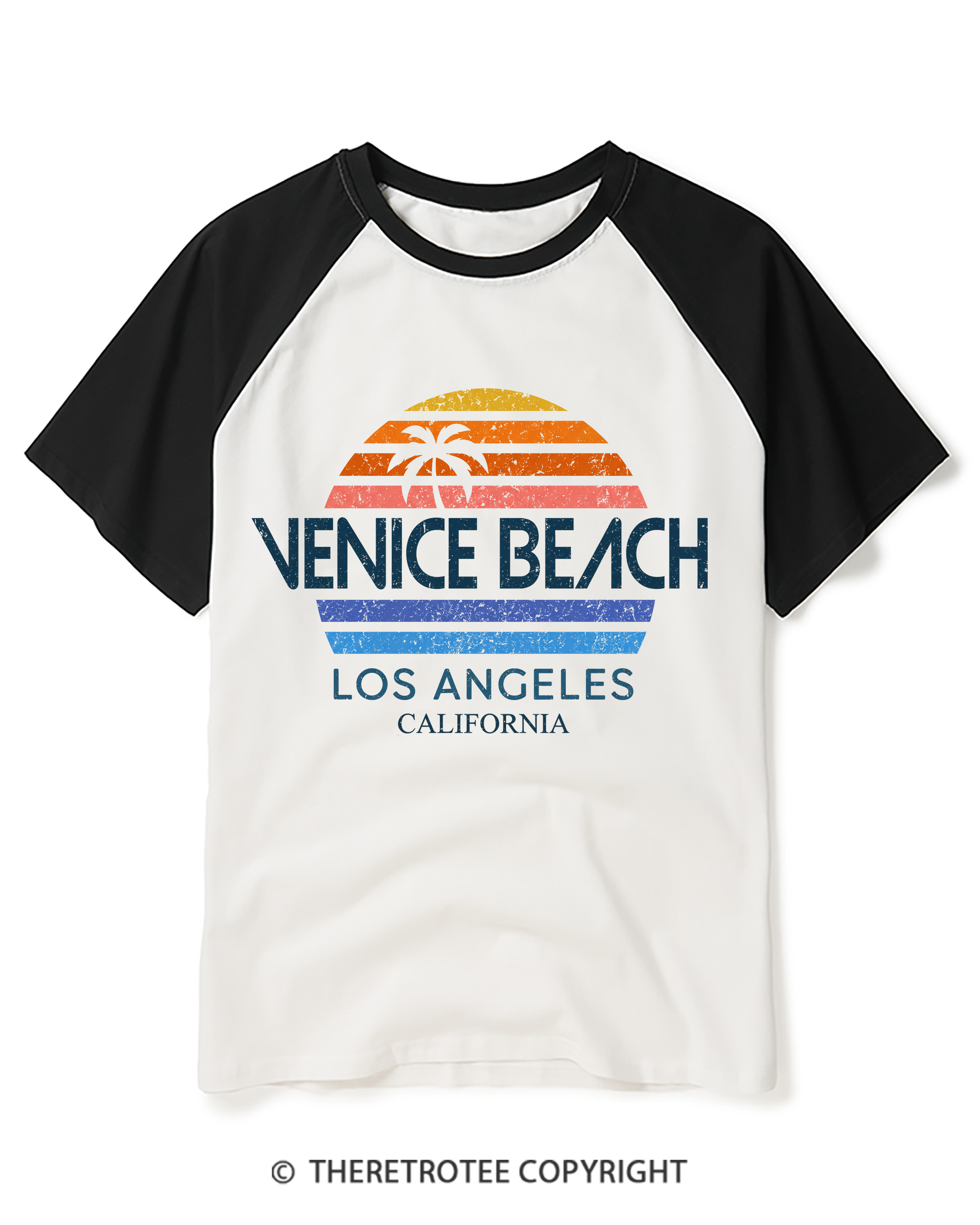 TheRetroTee Venice Beach Baseball T-Shirt