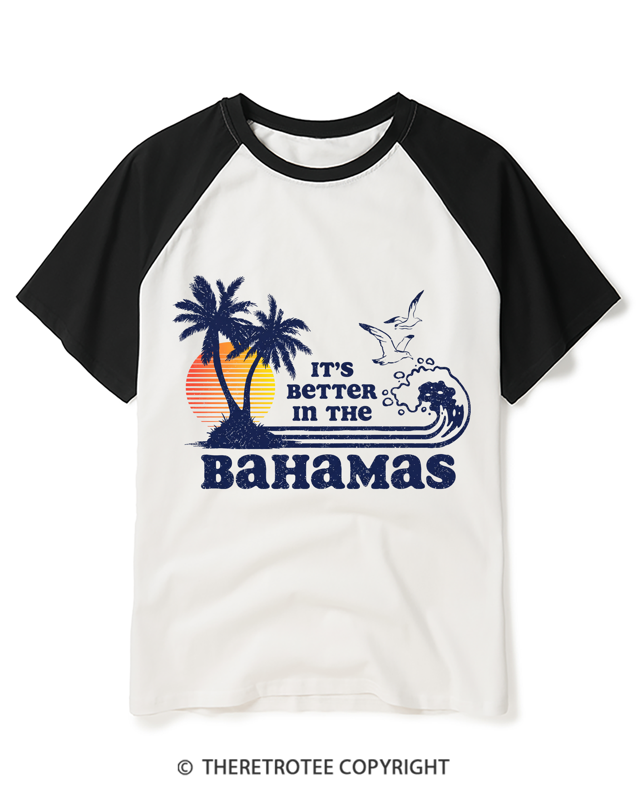 TheRetroTee It's Better in the Bahamas Raglan Baseball T-Shirt