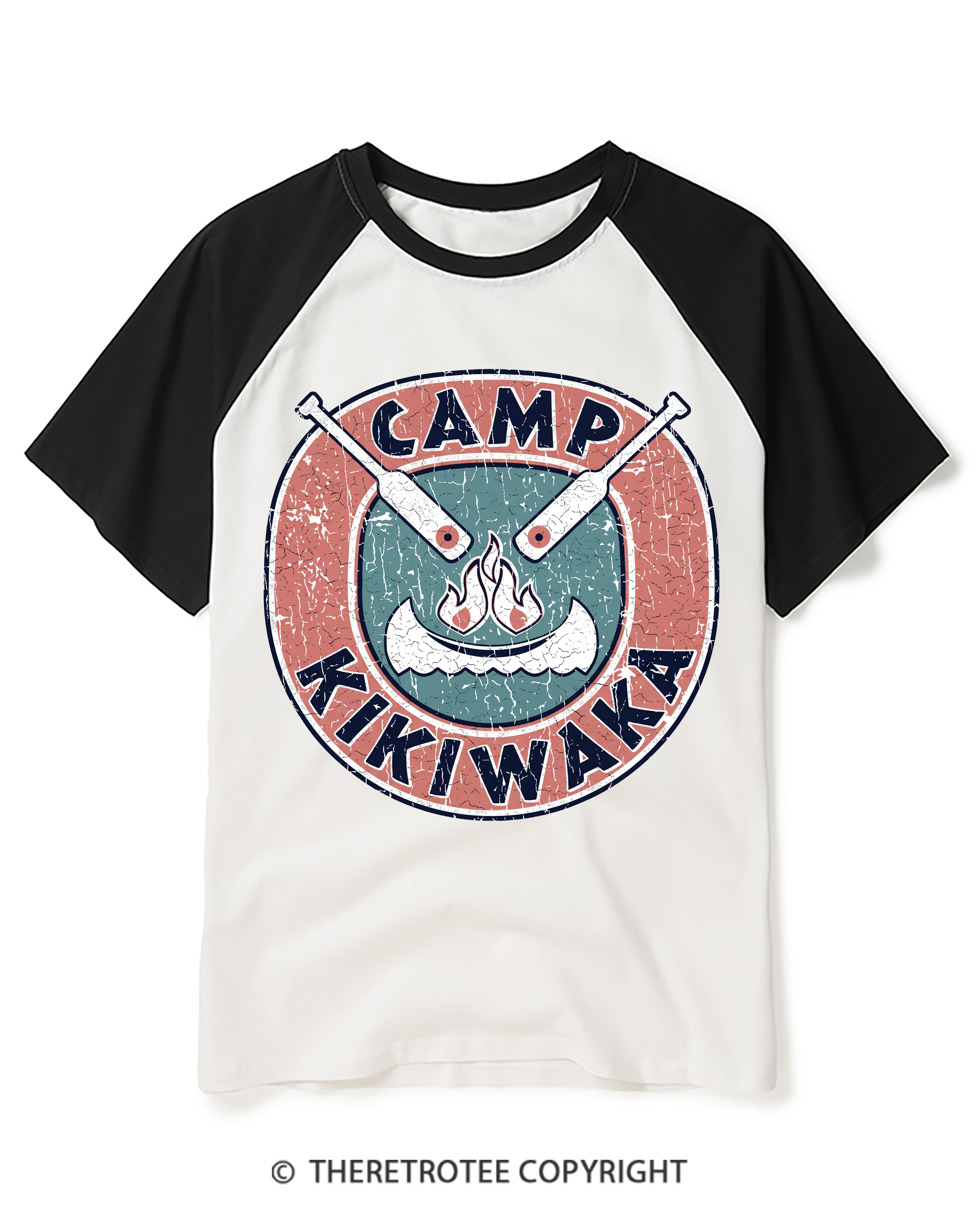 TheRetroTee Camp Kikiwiha Raglan Baseball T-Shirt