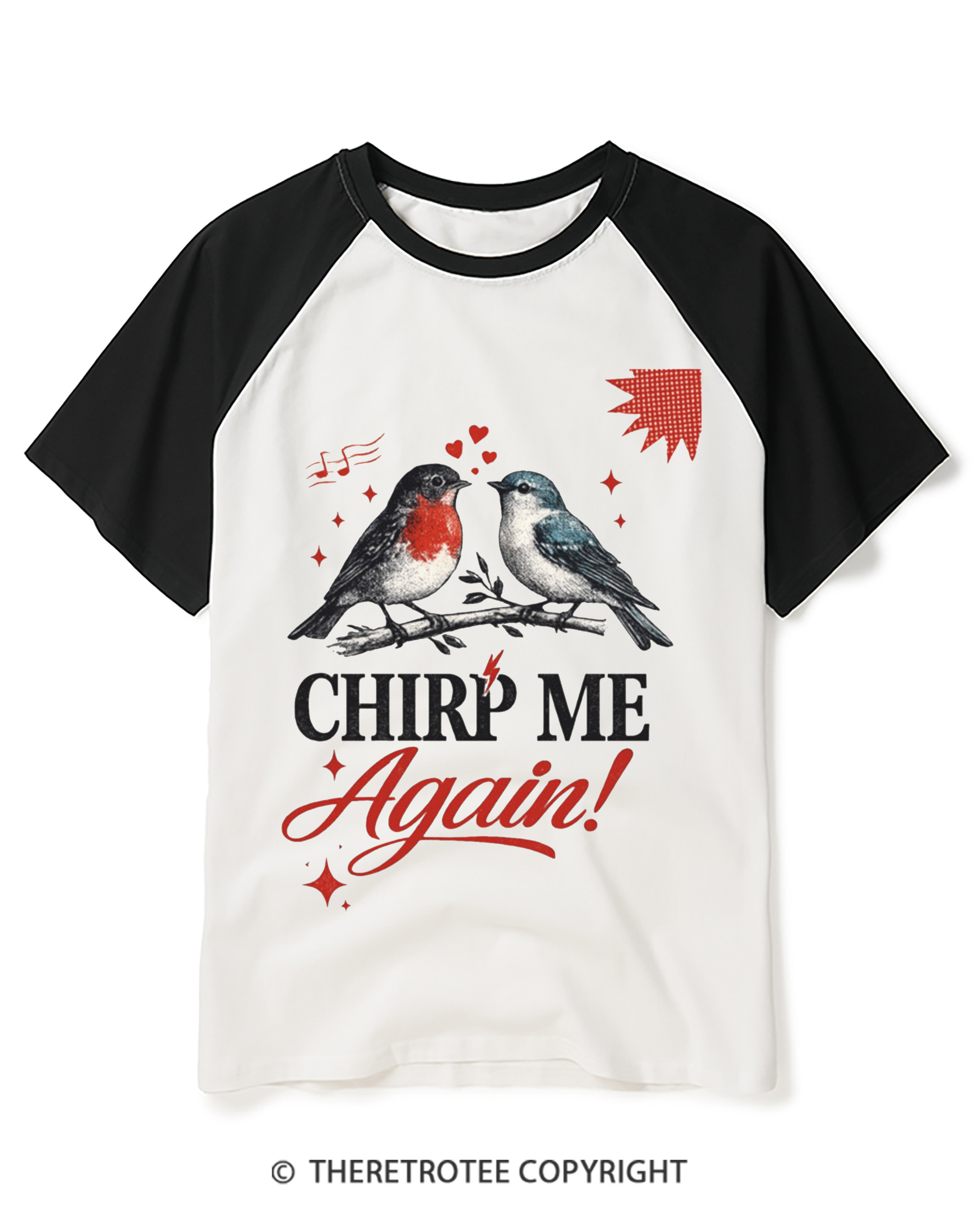 TheRetroTee Chirp Me Again Raglan Baseball T-Shirt