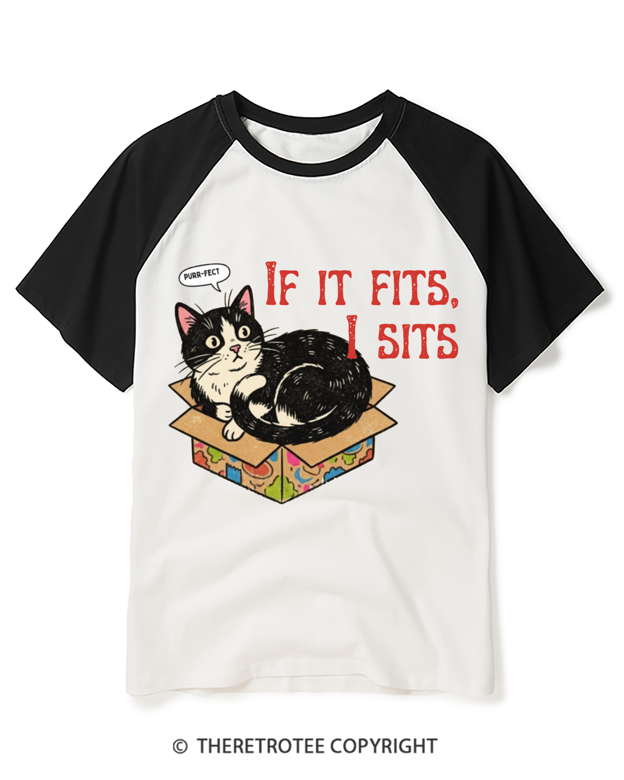 TheRetroTee If It Fits I Sits Raglan Baseball T-Shirt