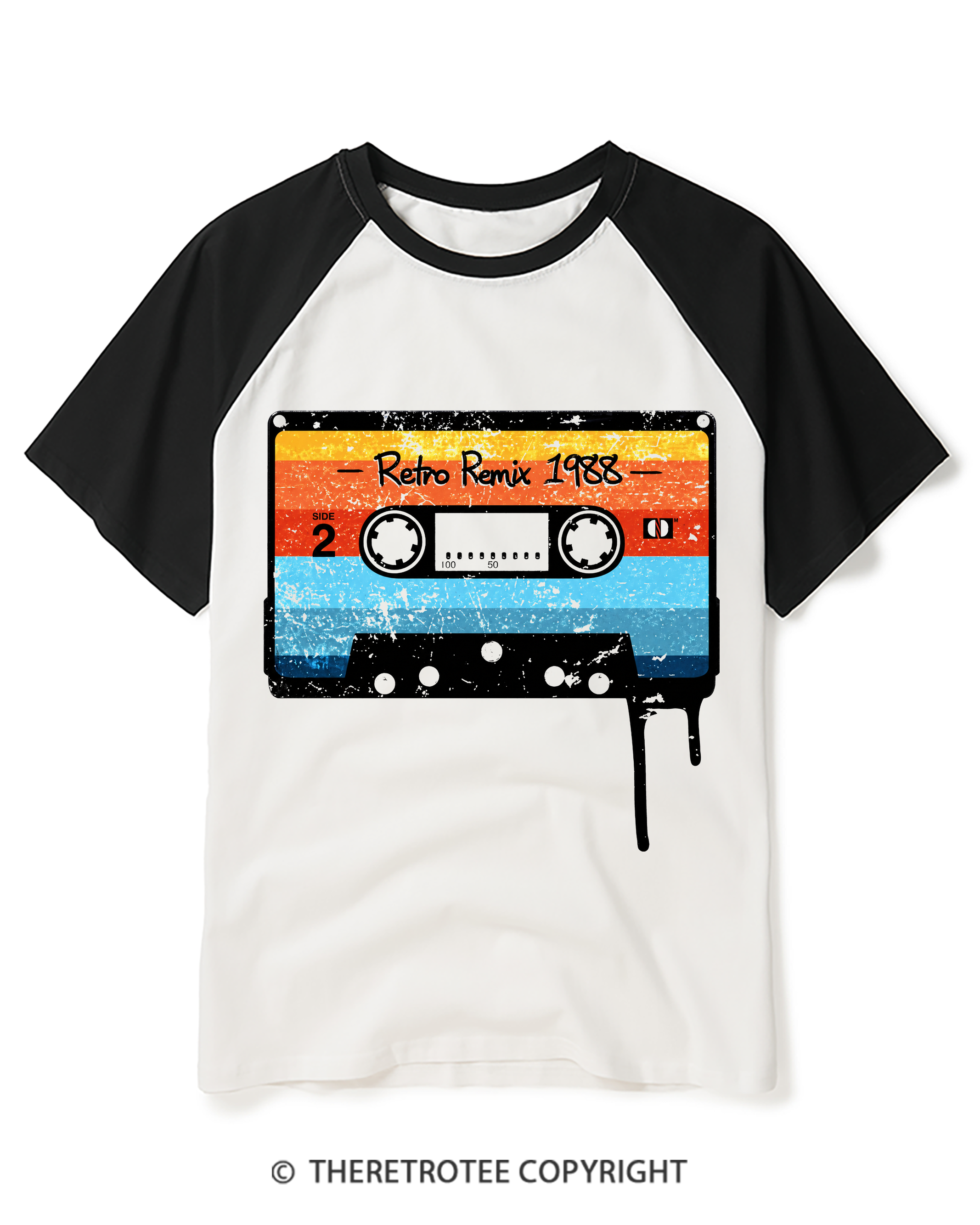 TheRetroTee Retro Remix 1988 Raglan Baseball T-Shirt