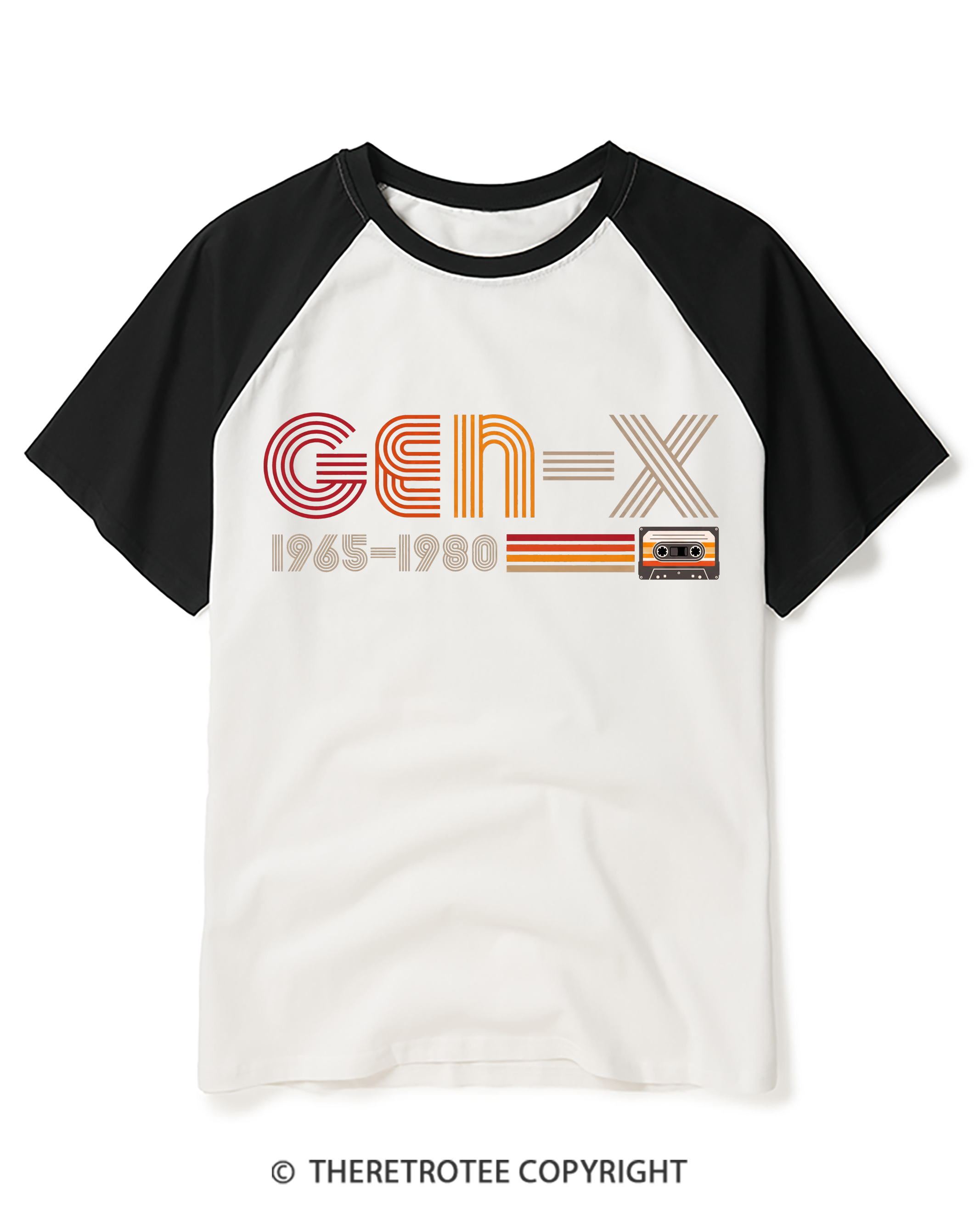 TheRetroTee Retro Gen X Raglan Baseball T-Shirt