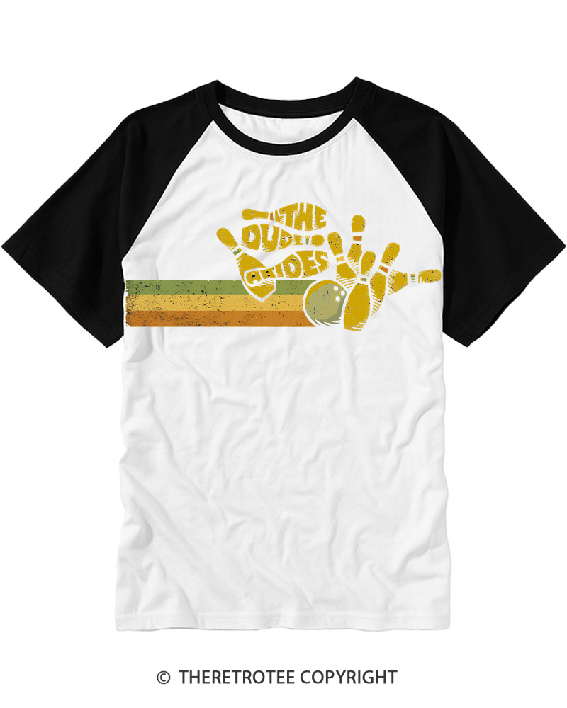 TheRetroTee Dude 1970s Raglan Baseball T-Shirt