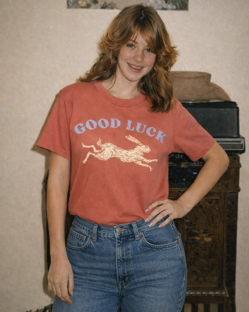 TheRetroTee Good Luck 1970s Cotton T-Shirt