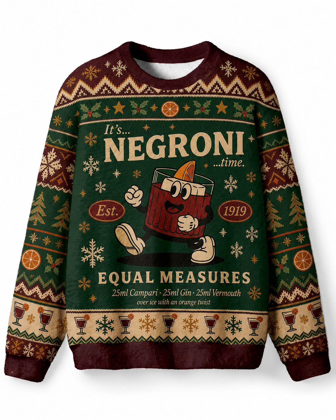 TheRetroTee Negroni Cocktail Sweater