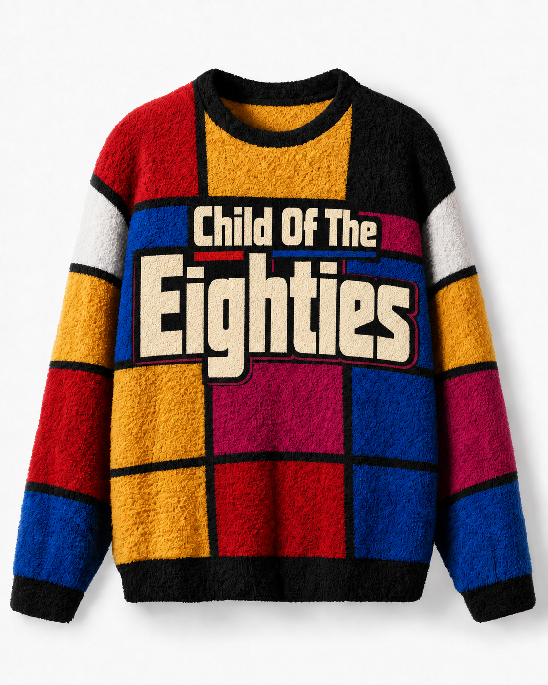 TheRetroTee Child Of The Eighties Color Block Sweater