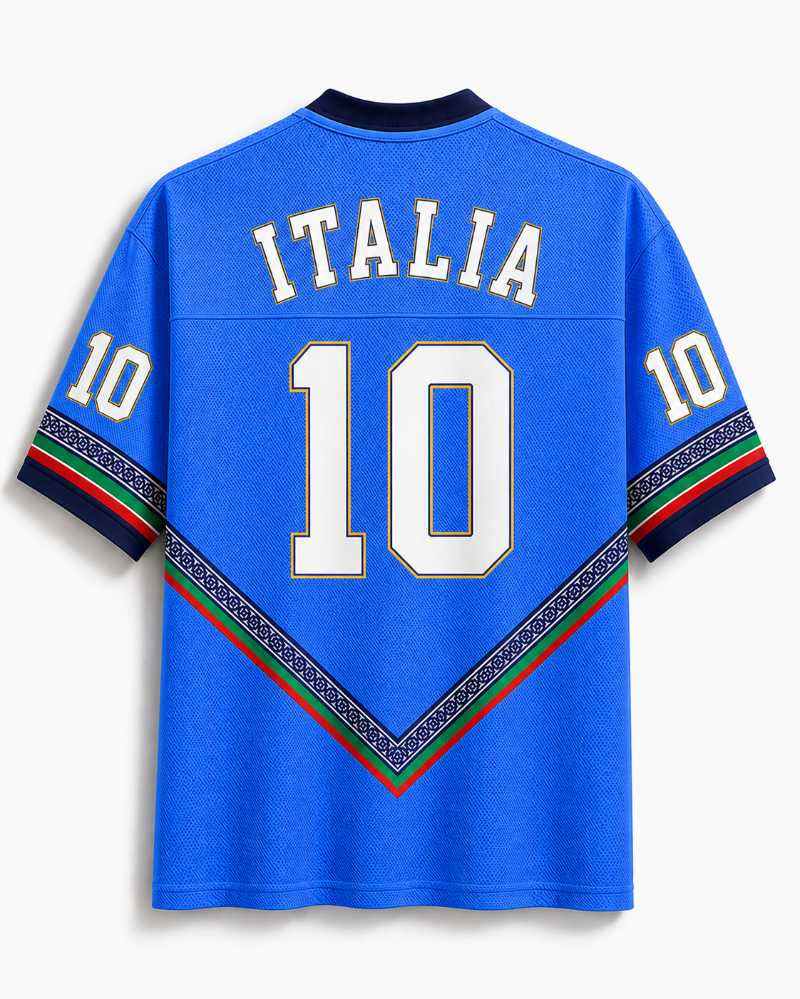 TheRetroTee Vintage Italy Heritage Blue Football Mesh Jersey
