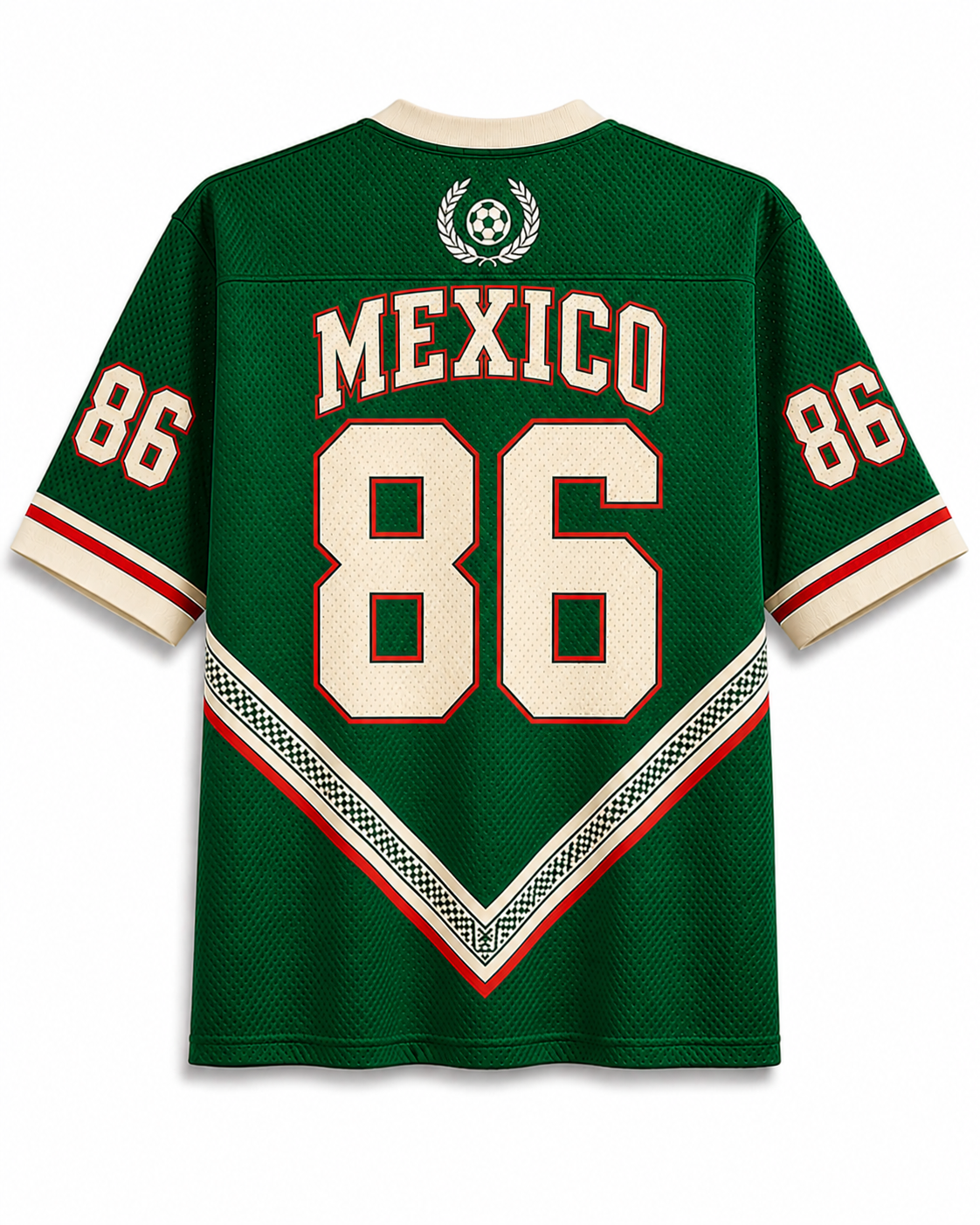 TheRetroTee Vintage Mexico Heritage Green Football Mesh Jersey