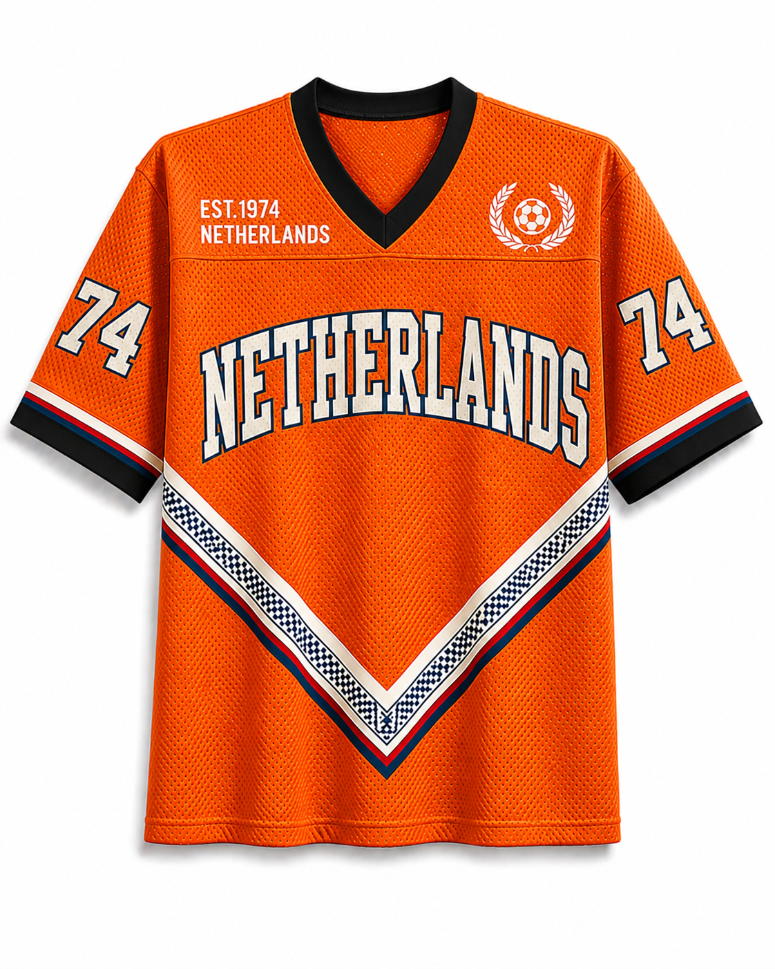 TheRetroTee Vintage Netherlands Football Mesh Jersey